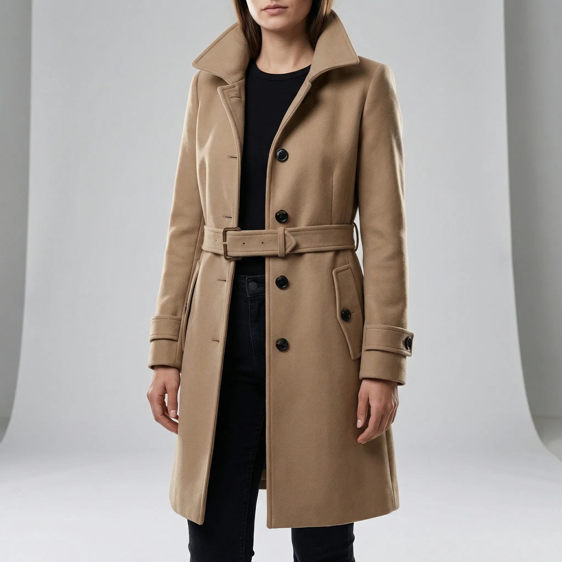 Long Tailored Trench Coat - Alicia