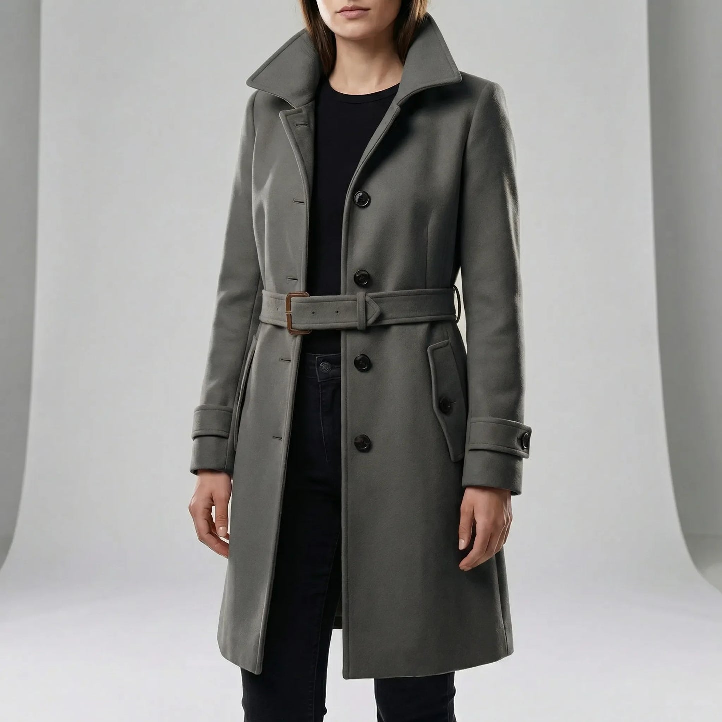 Long Tailored Trench Coat - Alicia