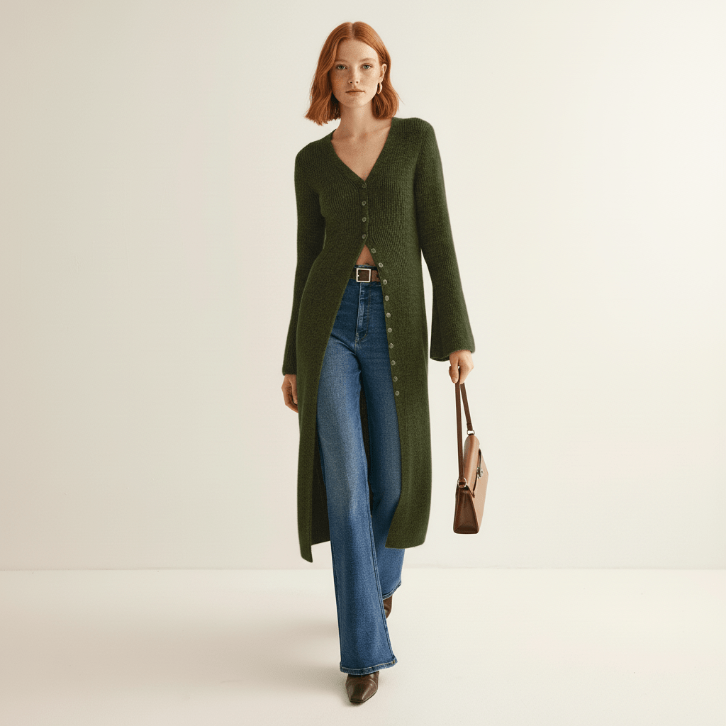Longline-Cardigan Mit Knopfleiste - Lisann