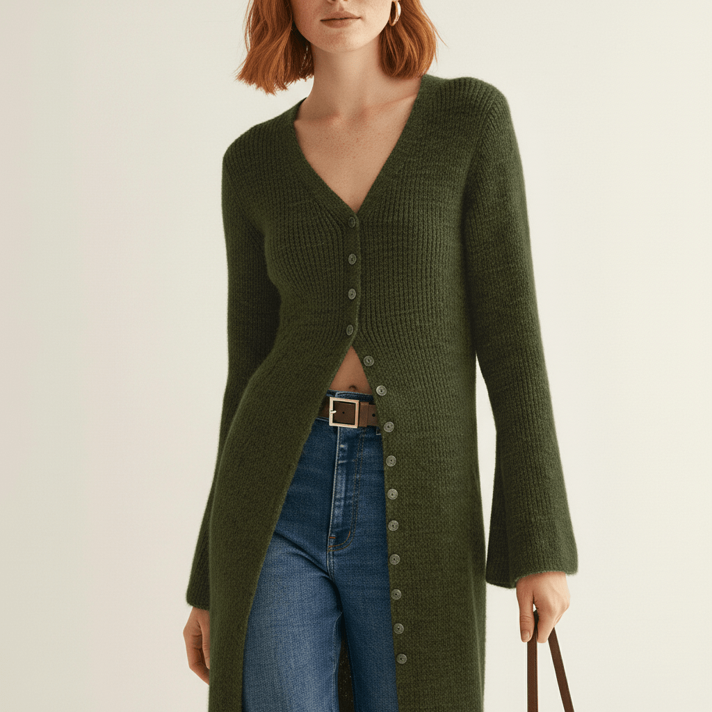 Longline-Cardigan Mit Knopfleiste - Lisann