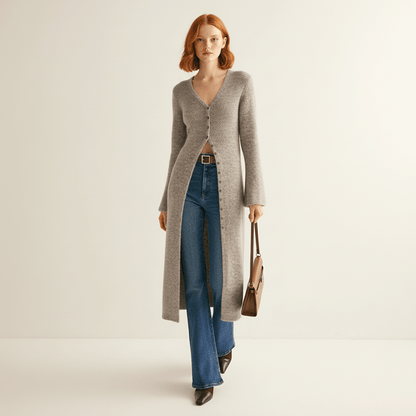 Longline-Cardigan Mit Knopfleiste - Lisann