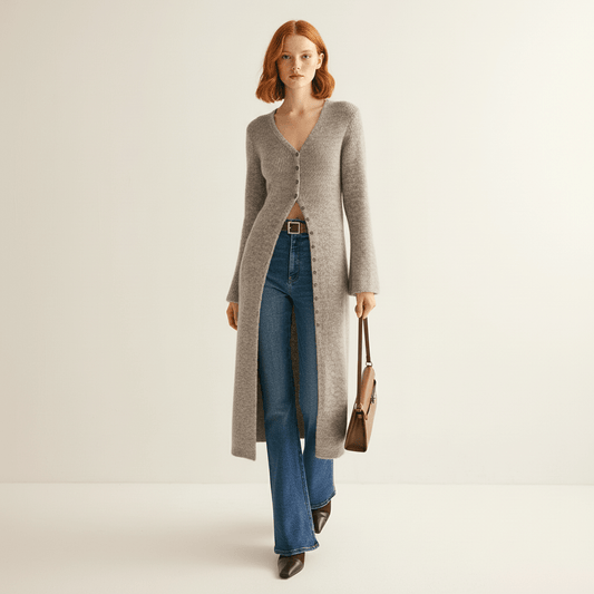 Longline-Cardigan Mit Knopfleiste - Lisann