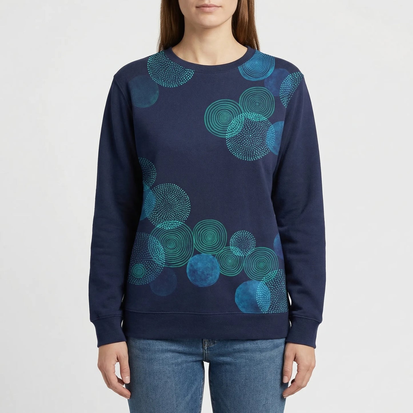 Loose-Fit Round Neck Sweatshirt - Krystal