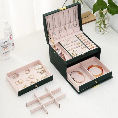 Jewellery box with 3 drawers and luxurious velvet interior – Amylin