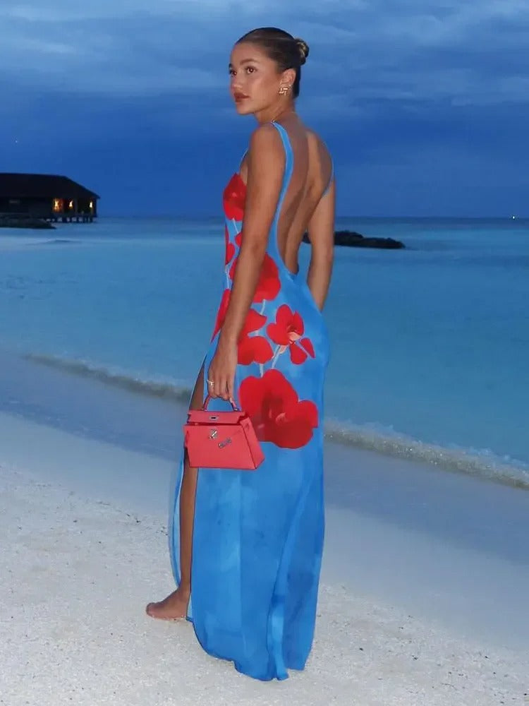 Flowy long summer maxi dress with a flowing silhouette – Zelda