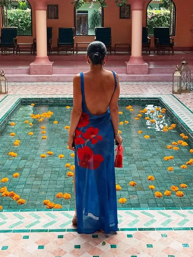 Flowy long summer maxi dress with a flowing silhouette – Zelda