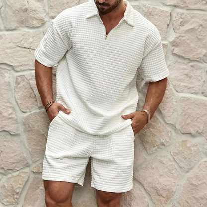 Trendy summer set for men with a breezy waffle texture – Neil