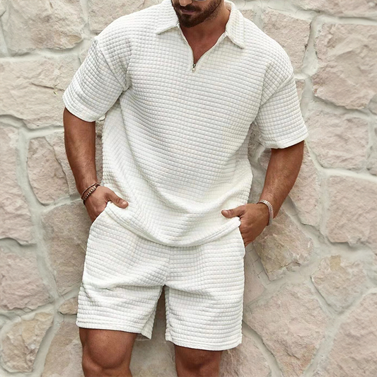 Trendy summer set for men with a breezy waffle texture – Neil