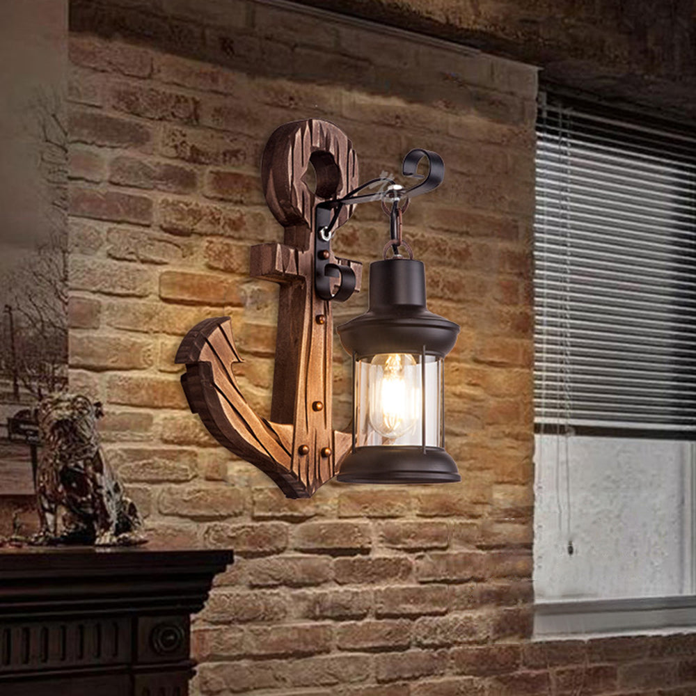 Wooden Anchor LED Wall Lamp – Nautica