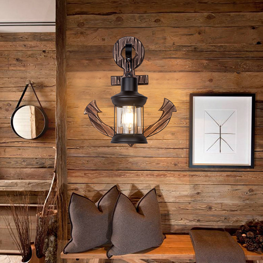 Wooden Anchor LED Wall Lamp – Nautica