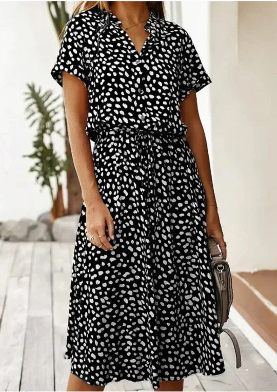 Vintage summer dress with elbow-length sleeves – Maevy