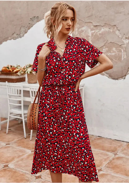 Vintage summer dress with elbow-length sleeves – Maevy