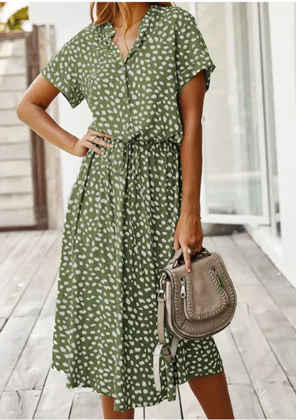Vintage summer dress with elbow-length sleeves – Maevy