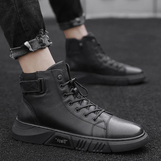 Men's Black High-Top Lace-Up Trainer - Corey