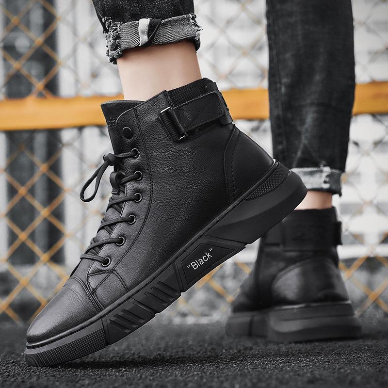 Men's Black High-Top Lace-Up Trainer - Corey