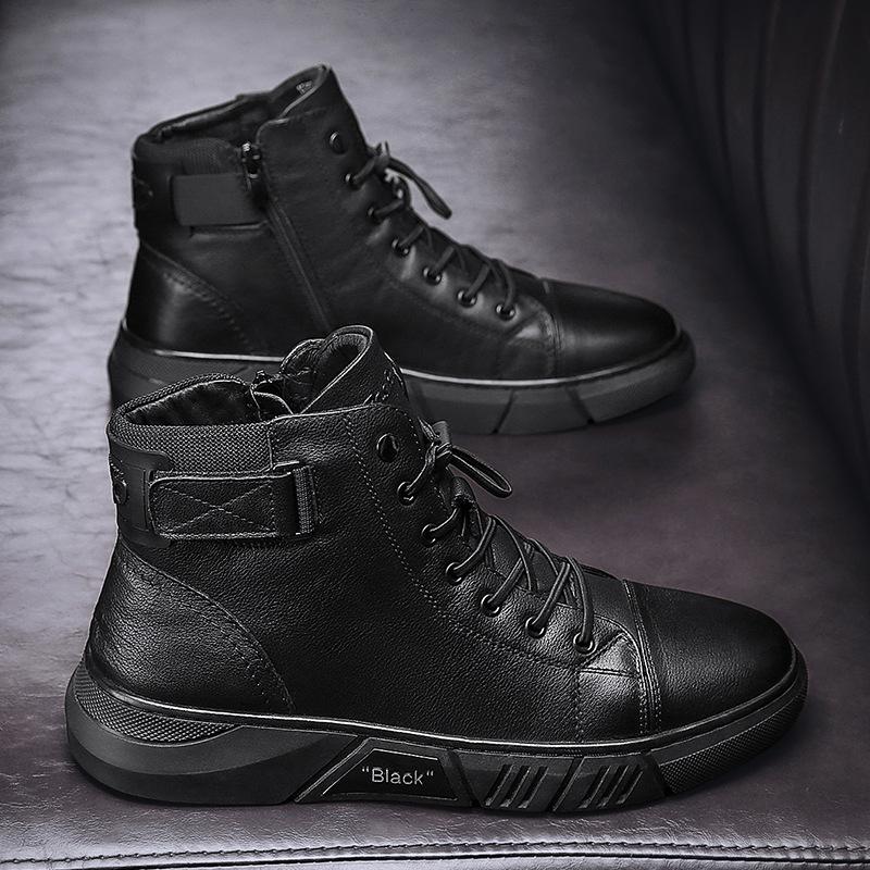 Men's Black High-Top Lace-Up Trainer - Corey