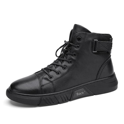 Men's Black High-Top Lace-Up Trainer - Corey