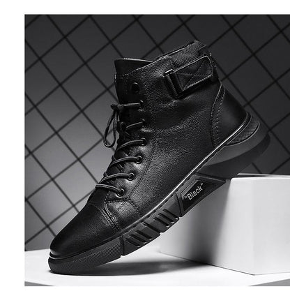 Men's Black High-Top Lace-Up Trainer - Corey