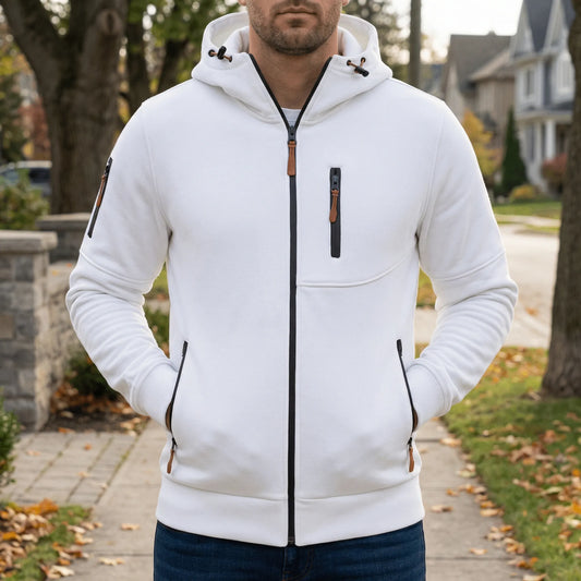 Men's Zip-Up Hooded Sweatshirt - Noel