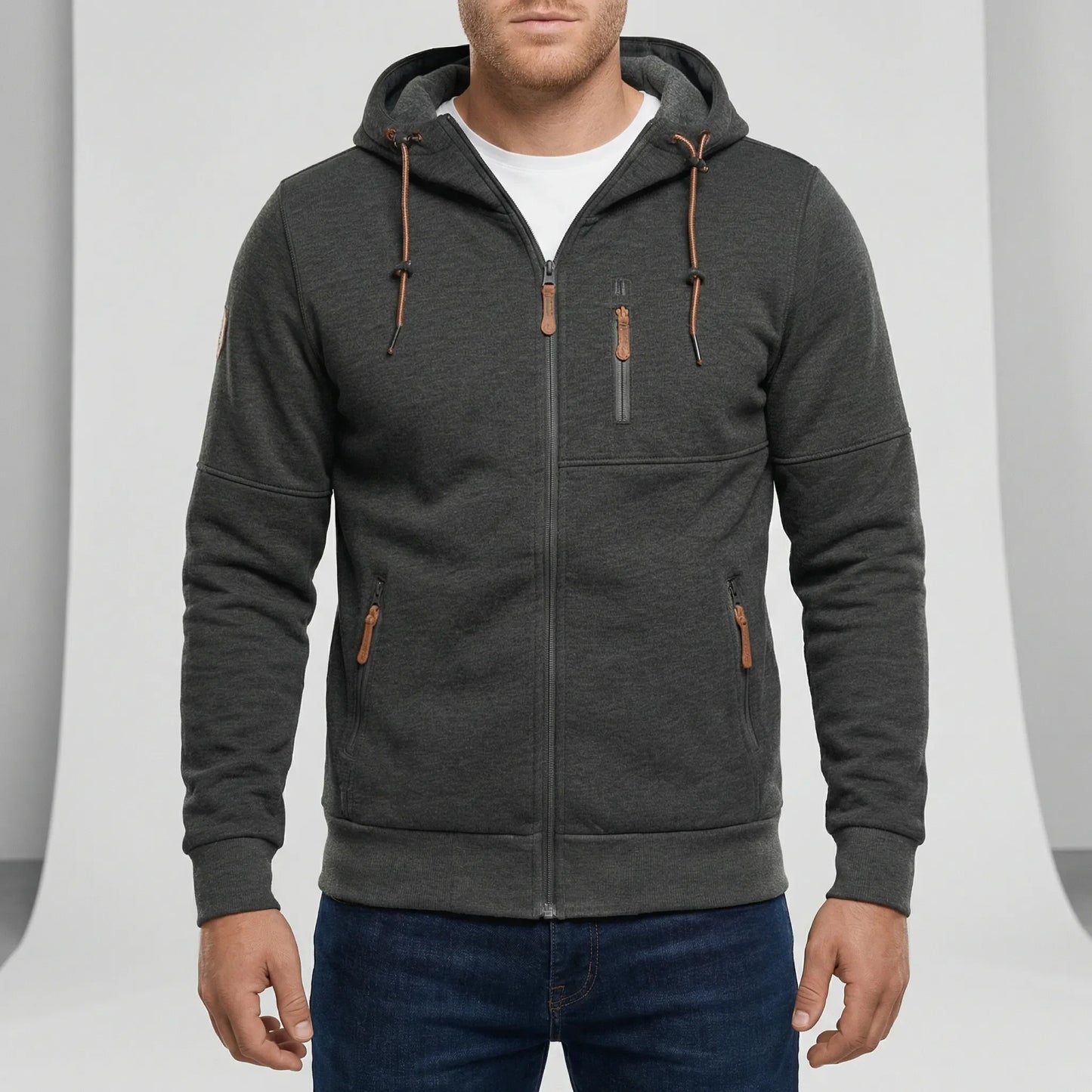 Men's Zip-Up Hooded Sweatshirt - Noel