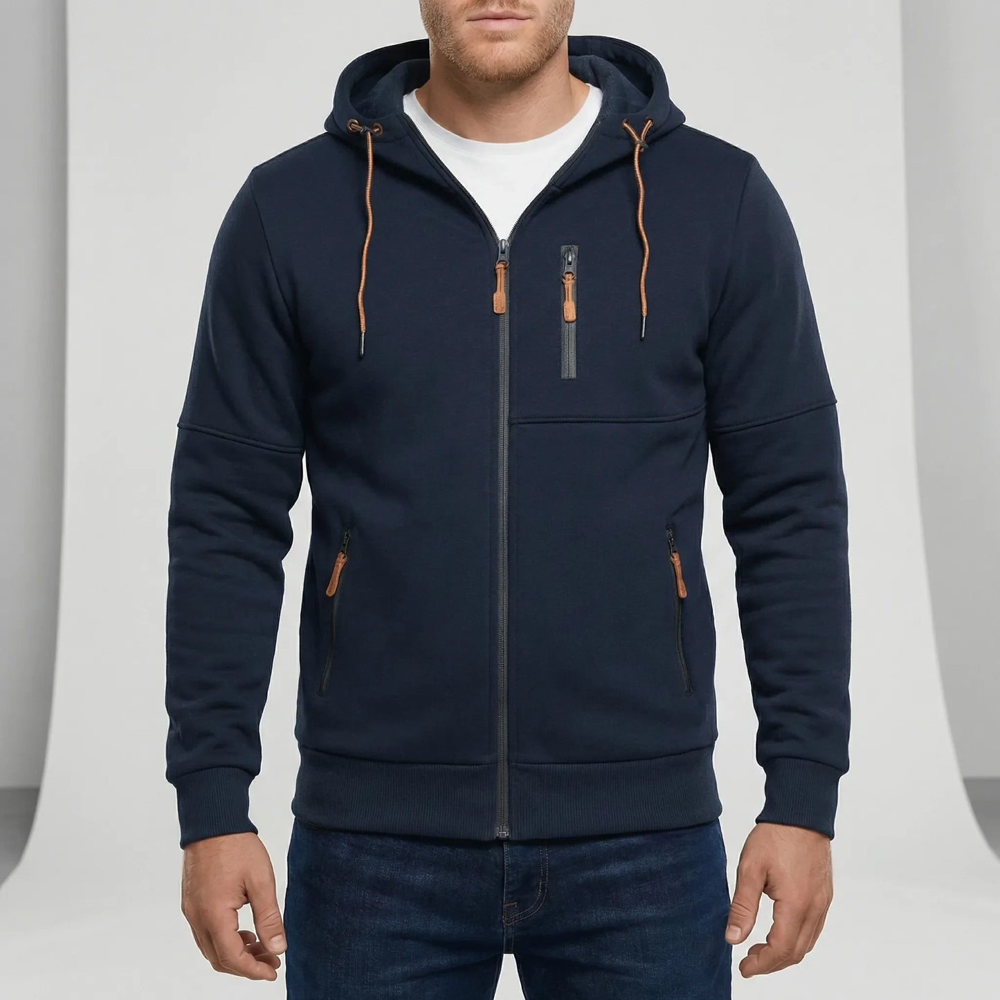 Men's Zip-Up Hooded Sweatshirt - Noel