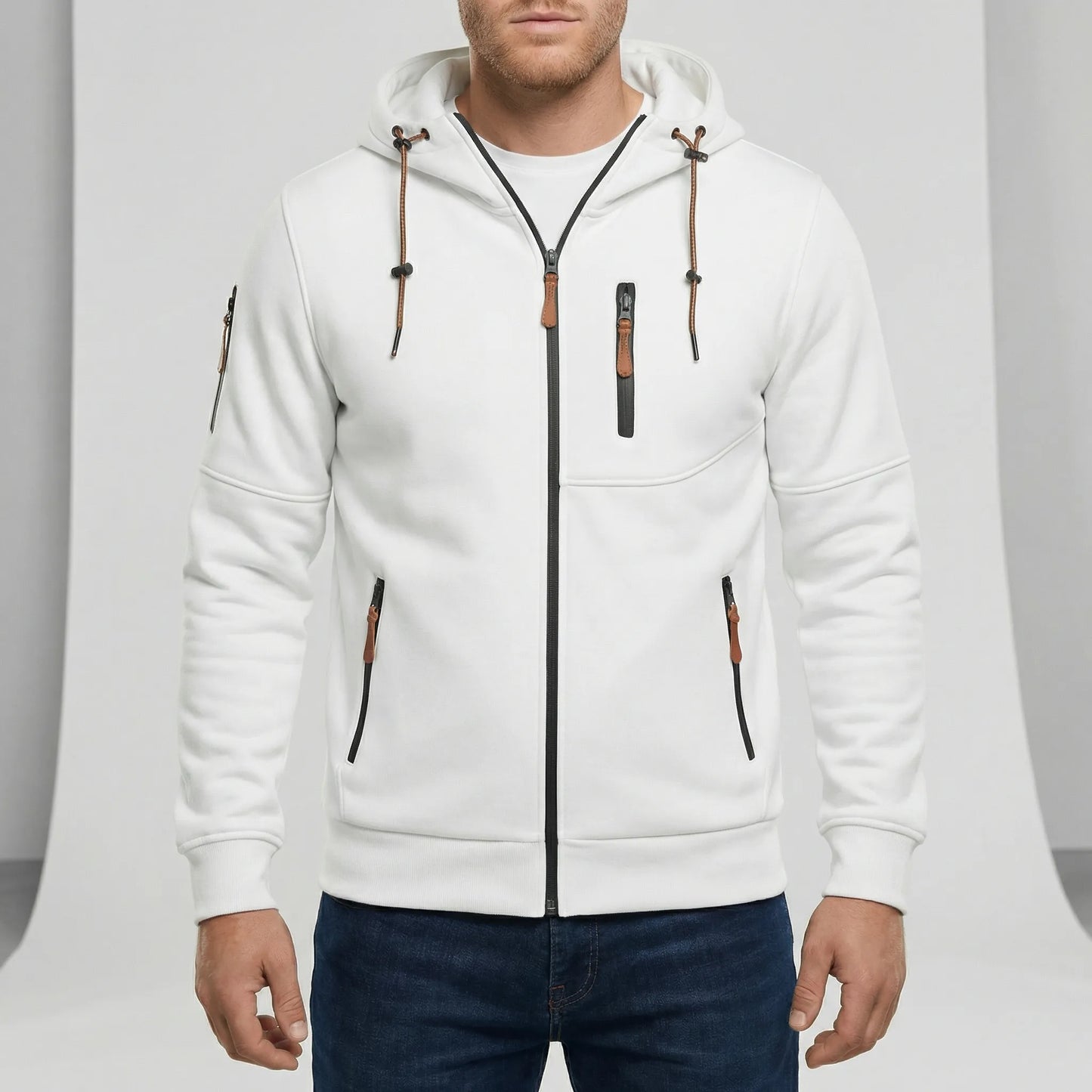 Men's Zip-Up Hooded Sweatshirt - Noel