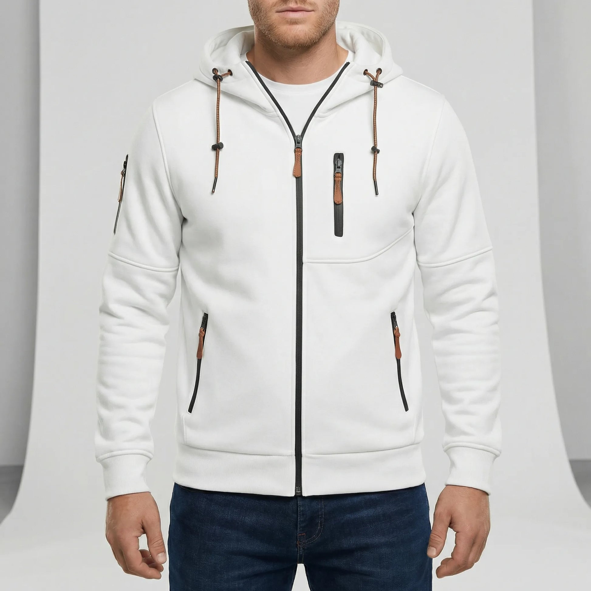 Men's Zip-Up Hooded Sweatshirt - Noel