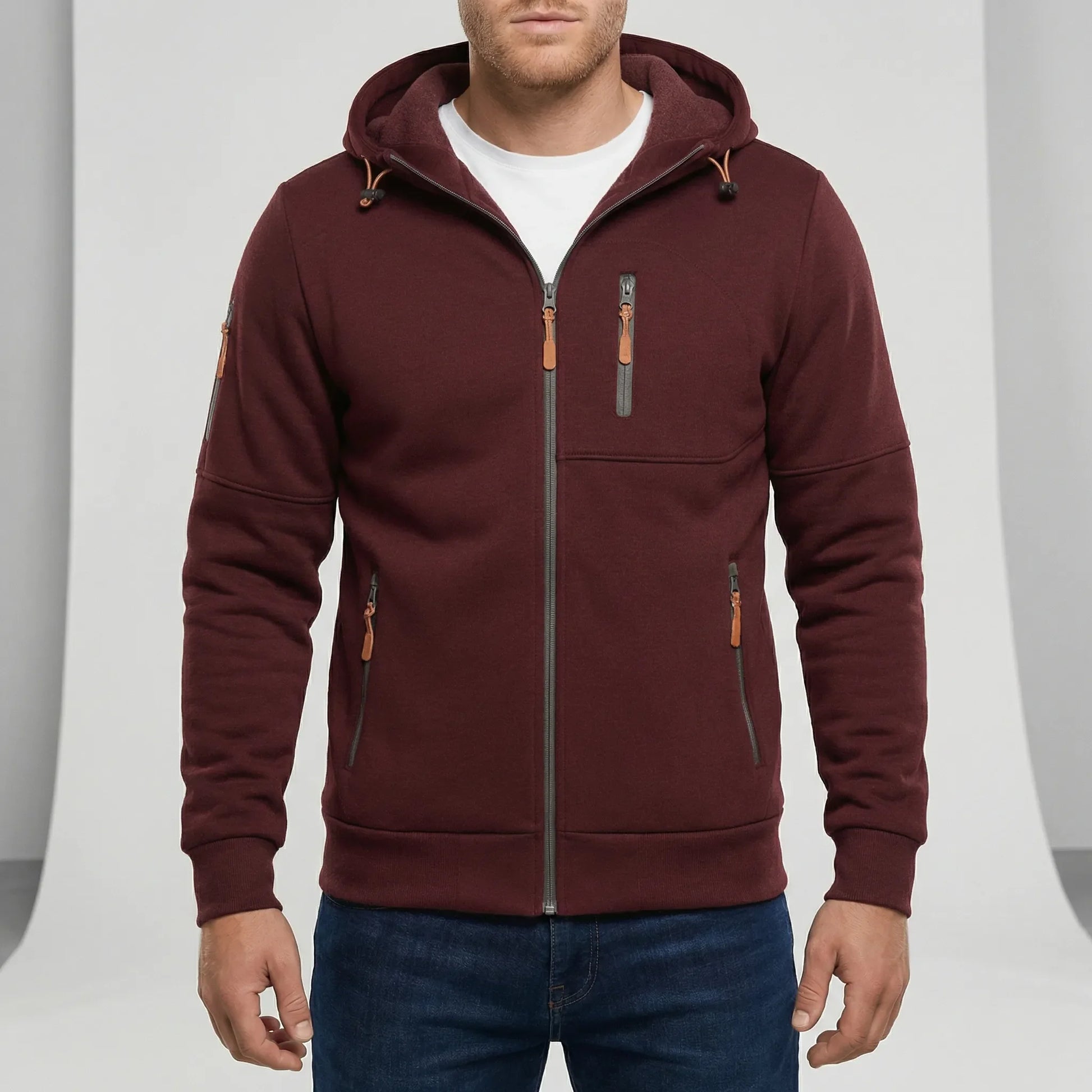 Men's Zip-Up Hooded Sweatshirt - Noel