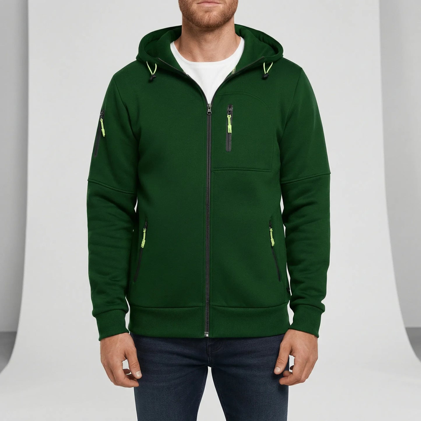 Men's Zip-Up Hooded Sweatshirt - Noel