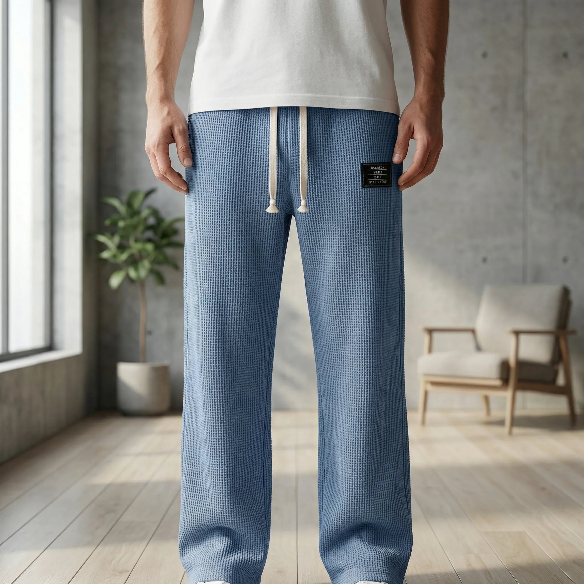 Mens Lounge Wear Trousers With Drawstring Waist - Caspar