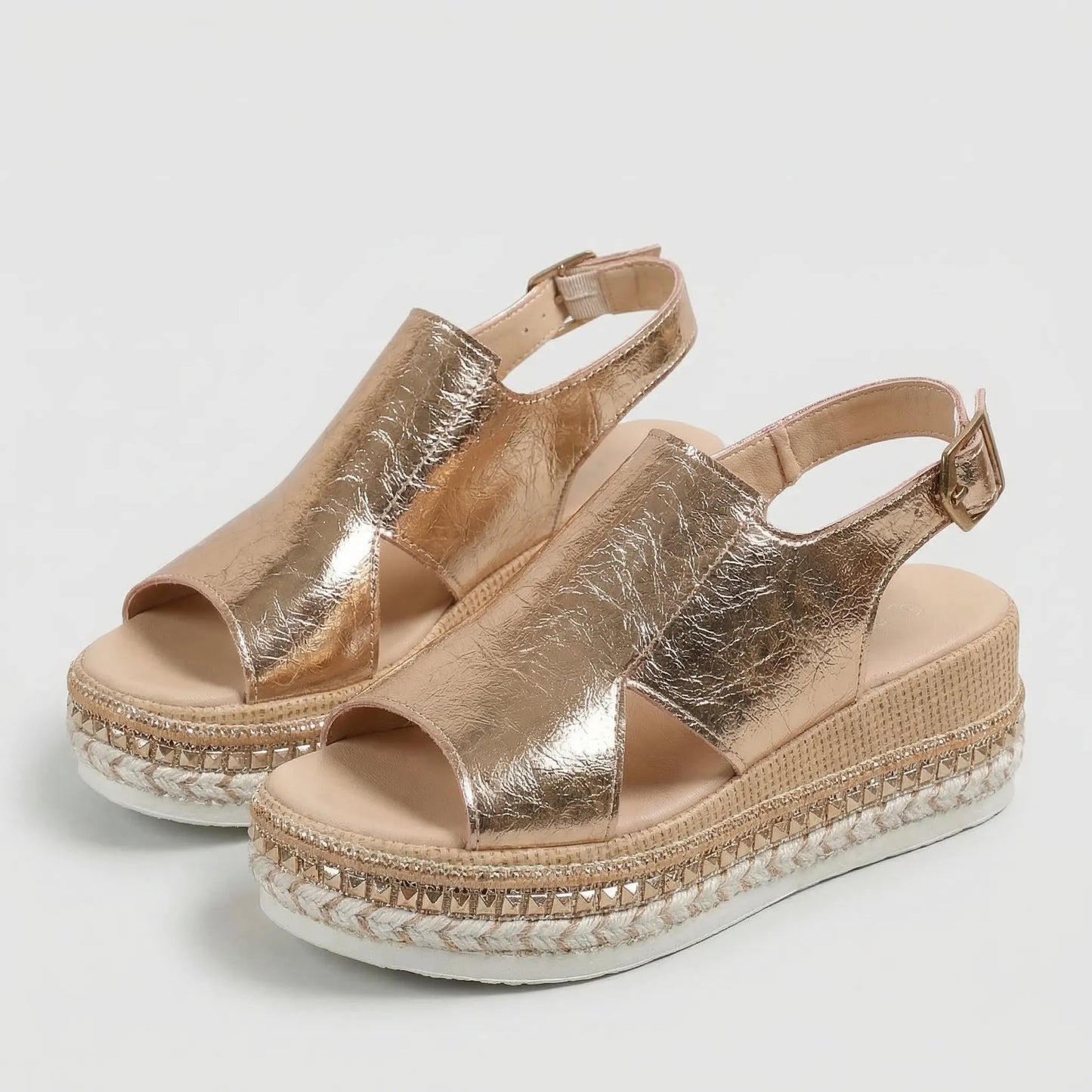 Metallic Finish Platform Sandal For Women - Sadie