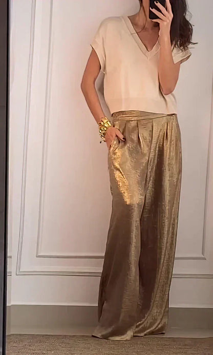 Metallic Shimmer Co-Ord Set For Women - Leigh