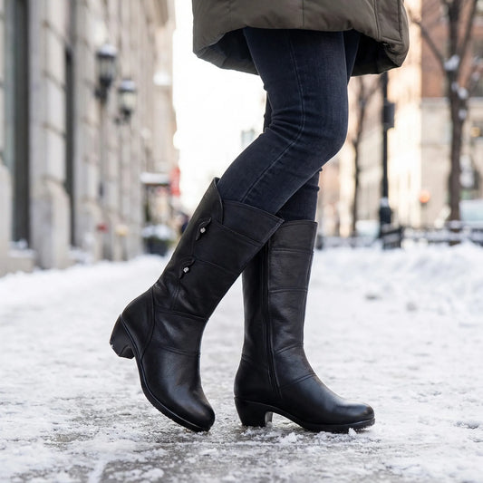Mid-Calf Block Heel Winter Boot - Amy