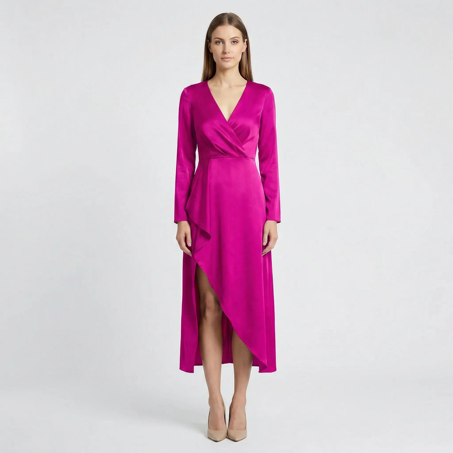 Midi Dress With V-Neckline - Marleen