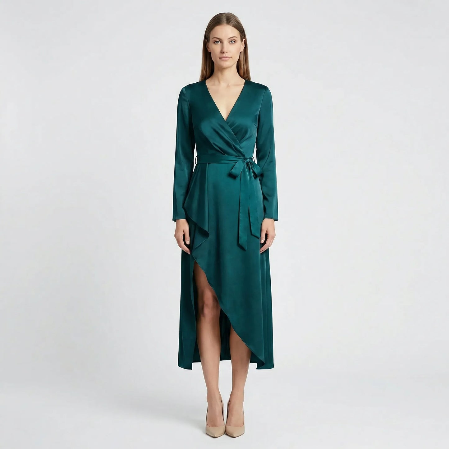 Midi Dress With V-Neckline - Marleen