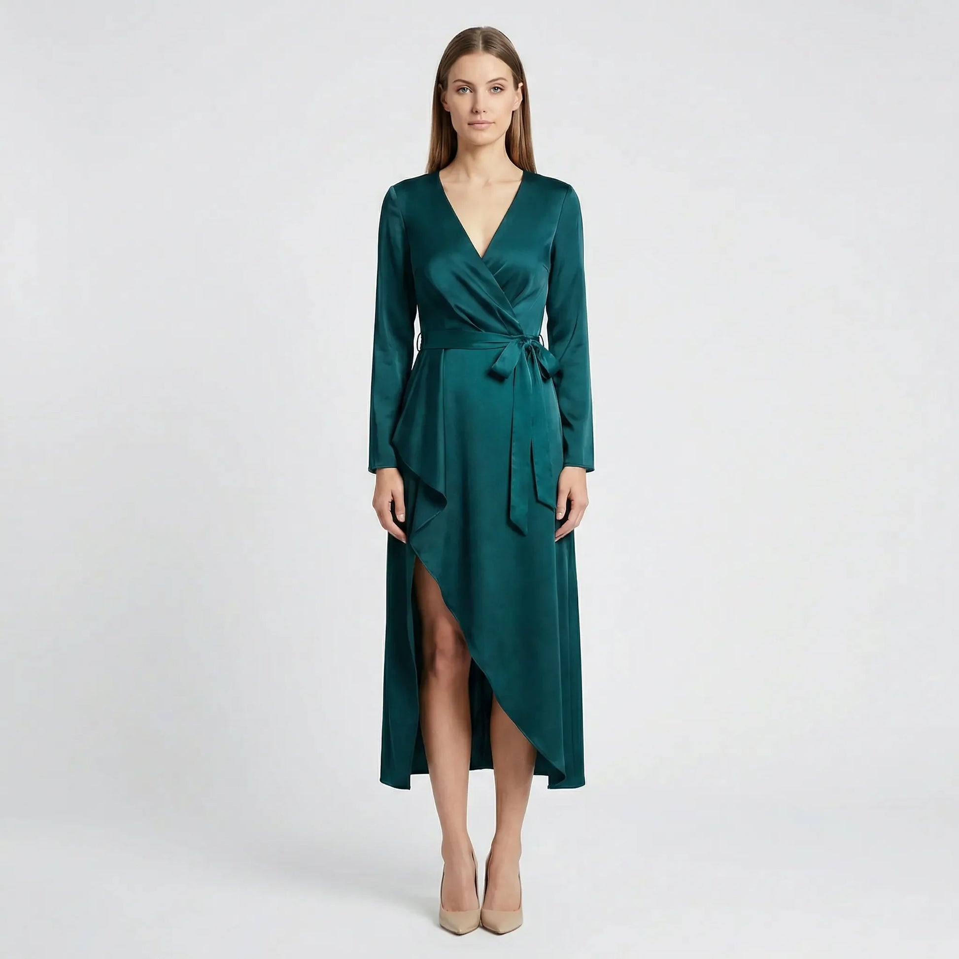 Midi Dress With V-Neckline - Marleen