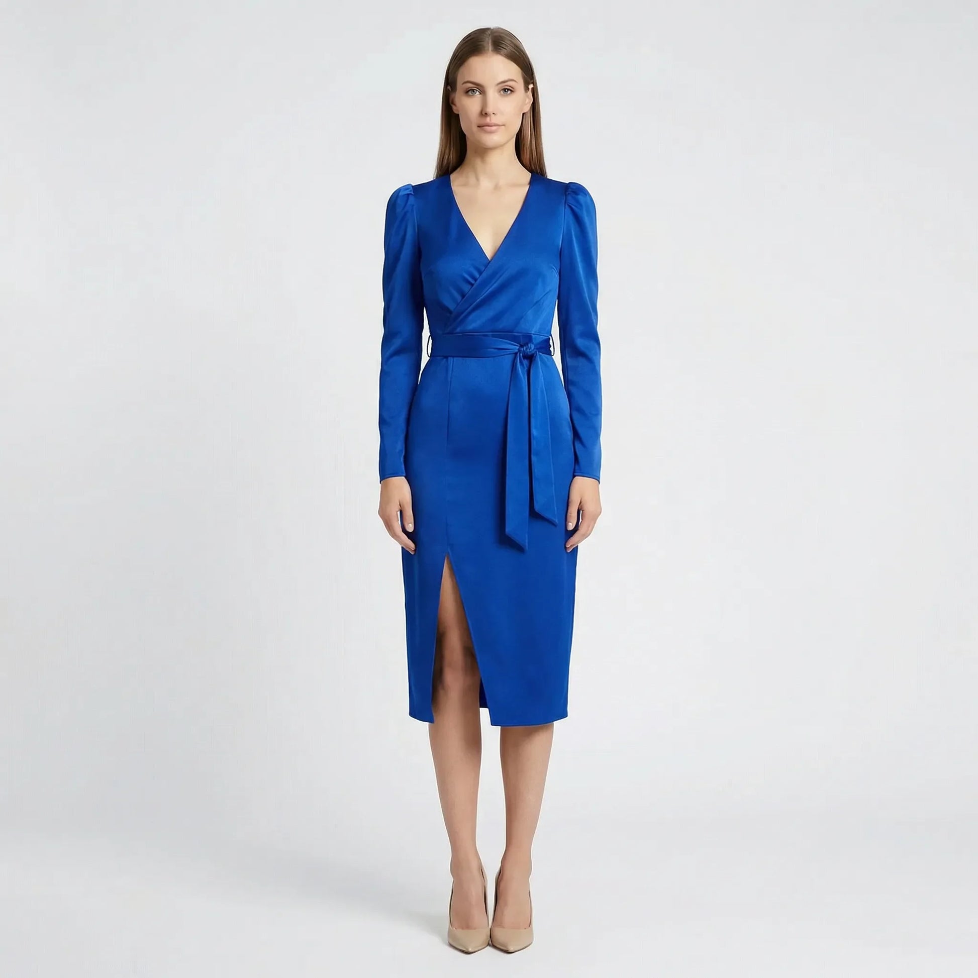 Midi Dress With V-Neckline - Marleen