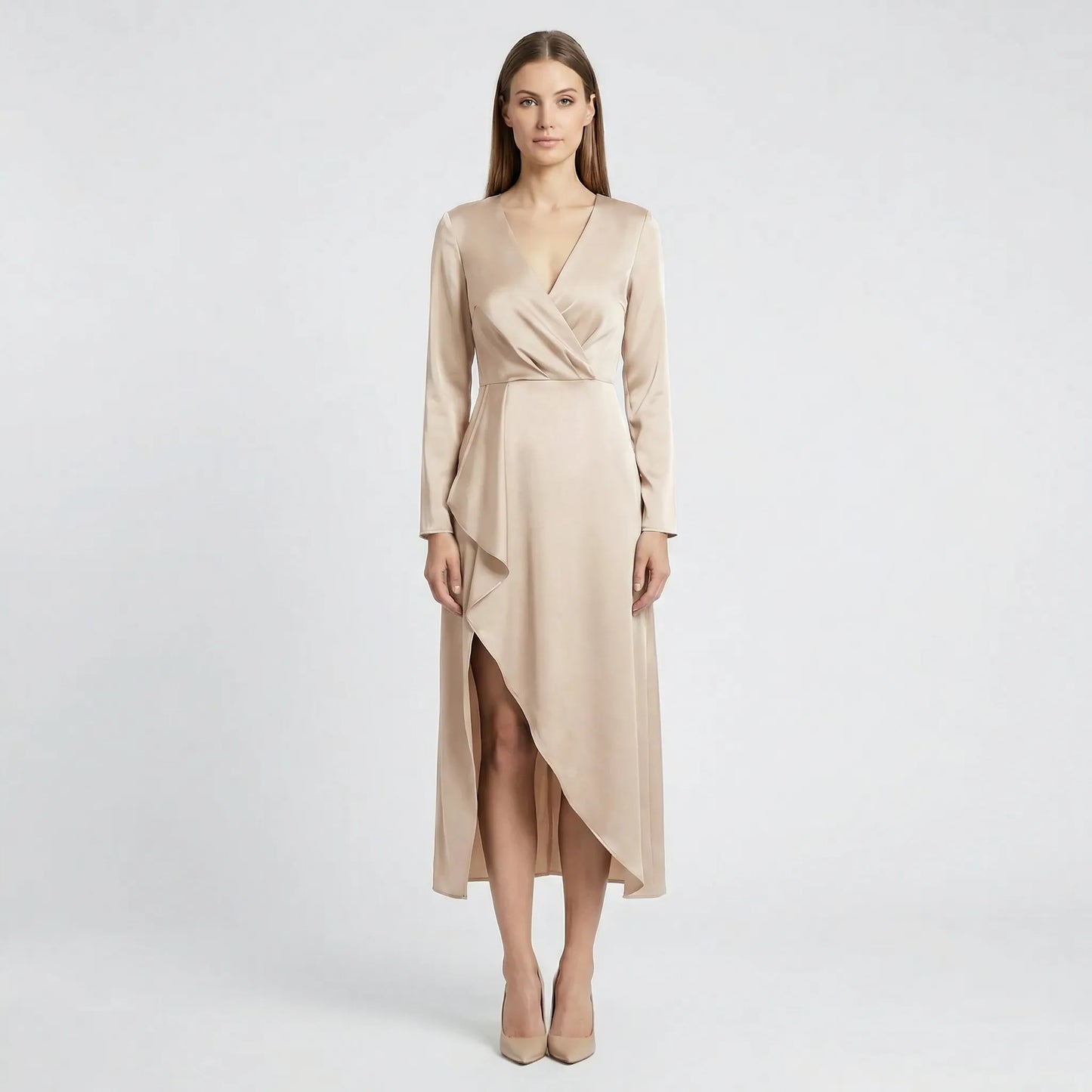 Midi Dress With V-Neckline - Marleen