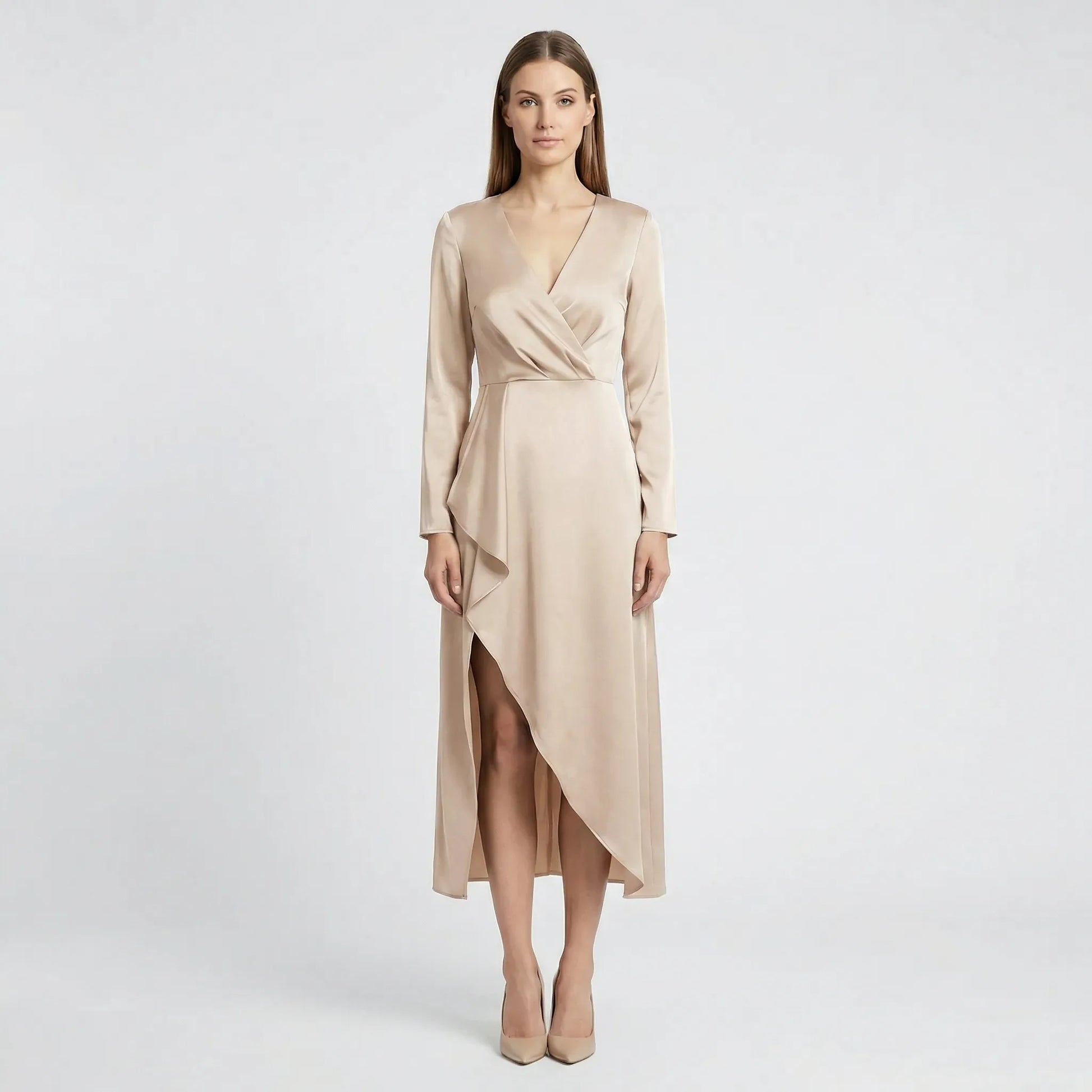 Midi Dress With V-Neckline - Marleen