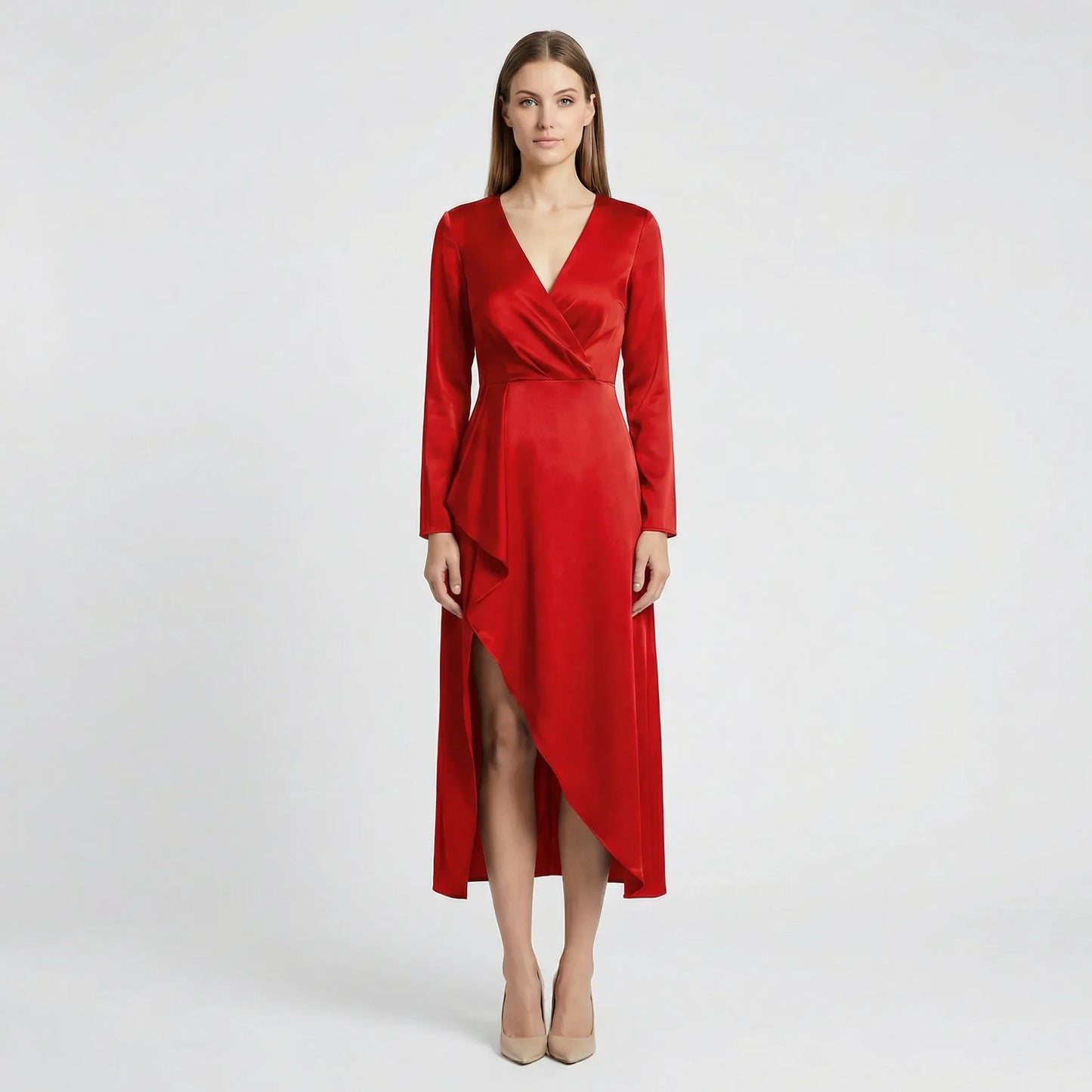 Midi Dress With V-Neckline - Marleen