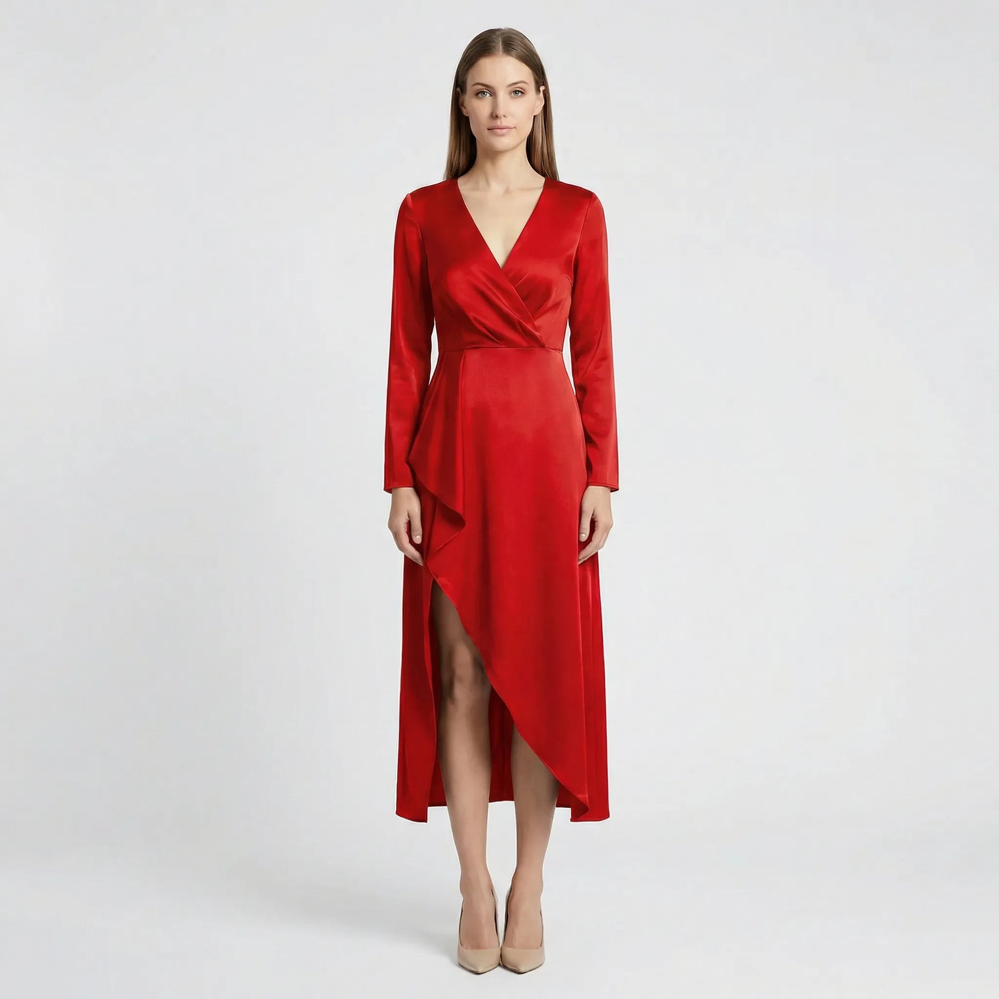 Midi Dress With V-Neckline - Marleen
