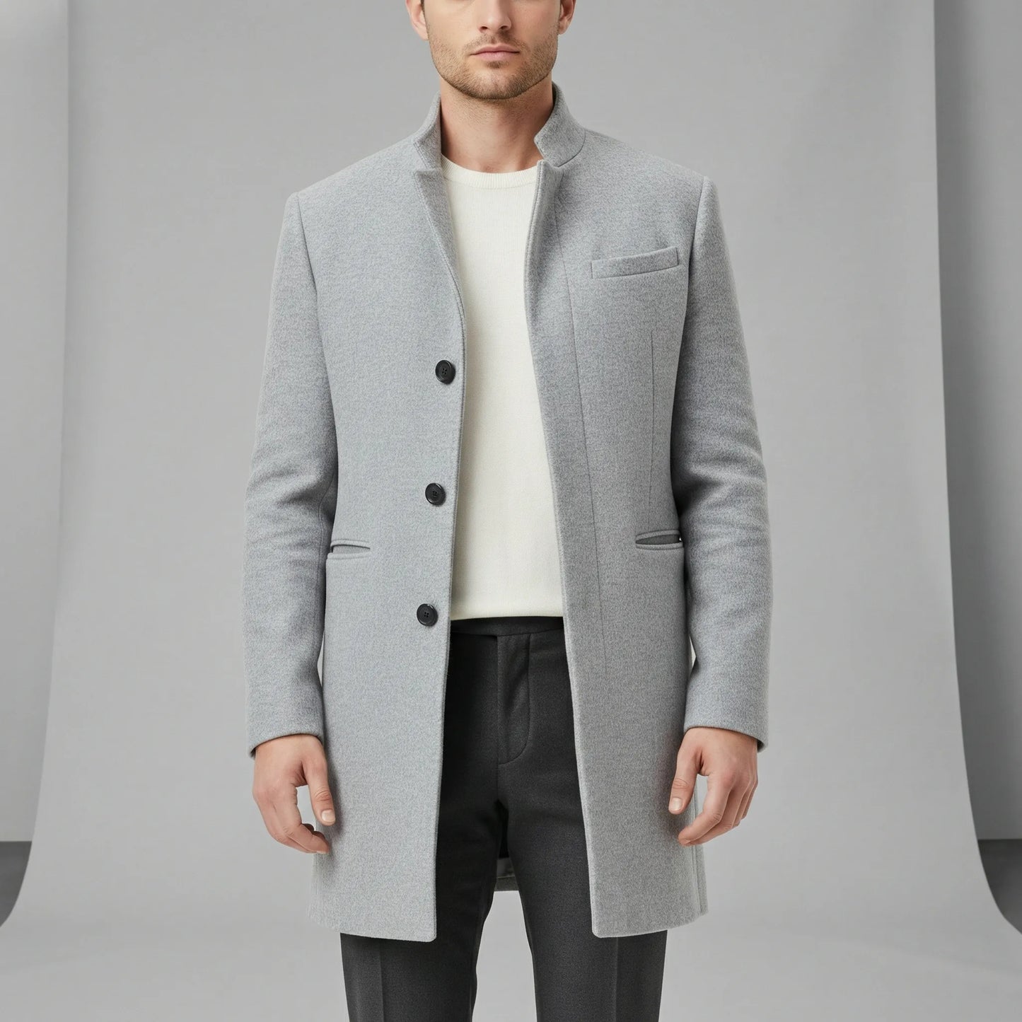 Minimalist Single-Breasted Coat - Loris