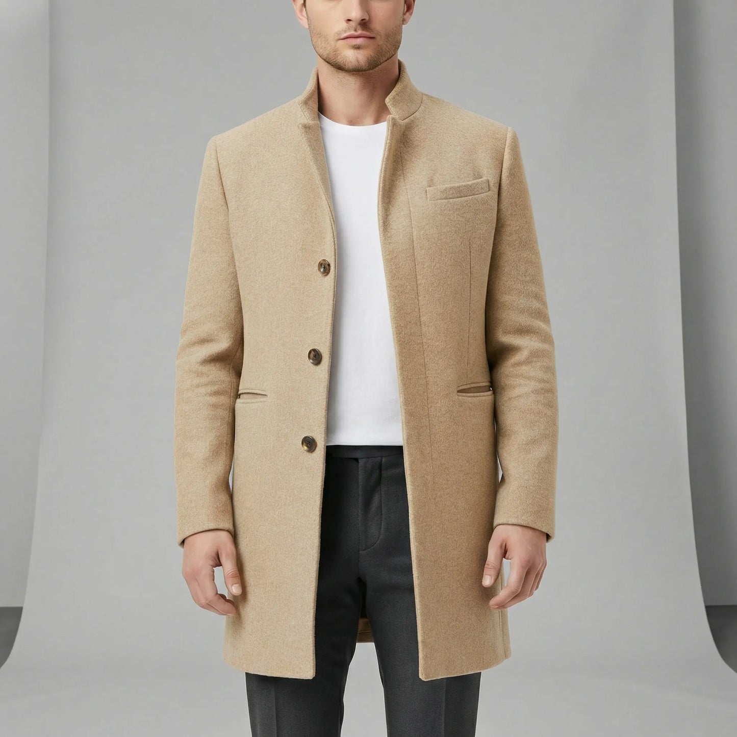 Minimalist Single-Breasted Coat - Loris