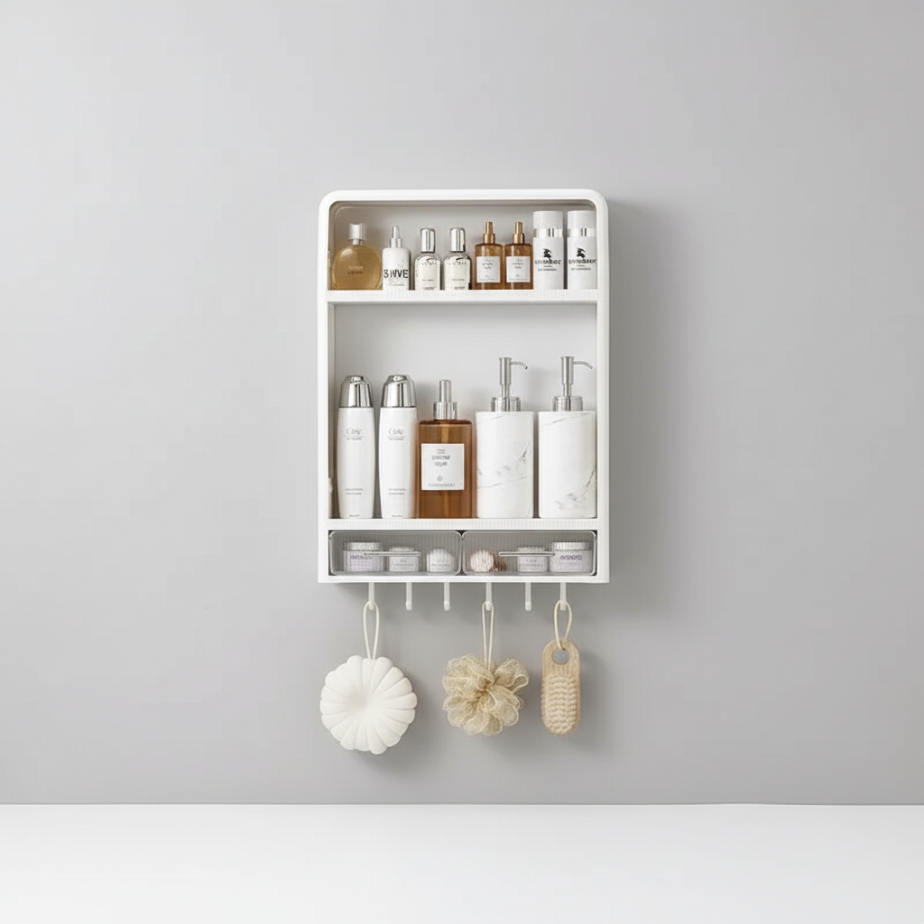 Minimalistisches Badregal Aus Kunststoff - SpaceTidy