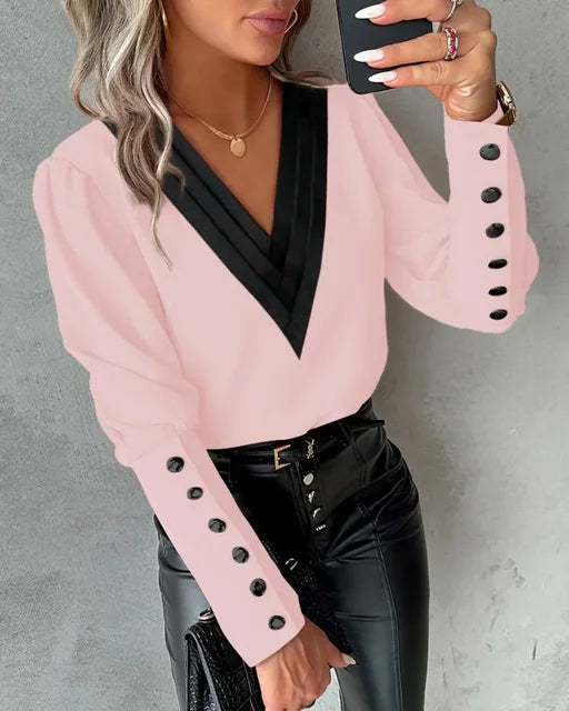 Ladies' Blouse with V-Neck – Isolde