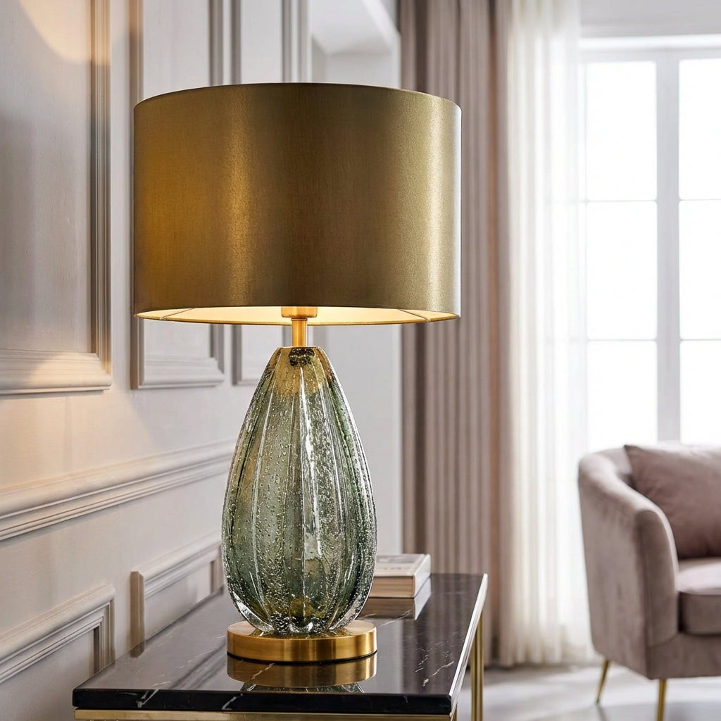 Modern Glass Base Table Lamp - Luminarex
