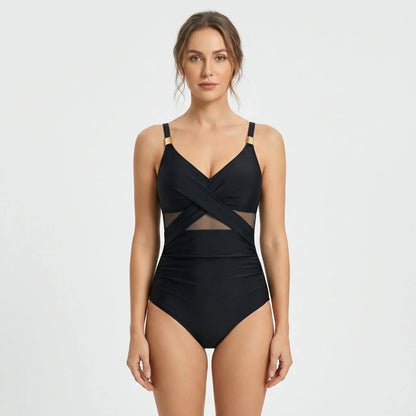 Modern Mesh Insert Swimsuit - Julienne