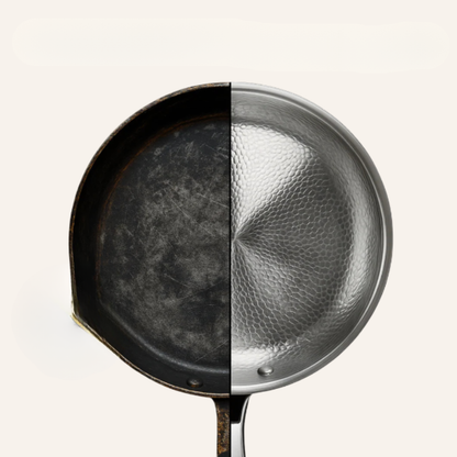 Titanium Induction Cookware with Hammered Finish – Durable Metallic Silver Pan 4