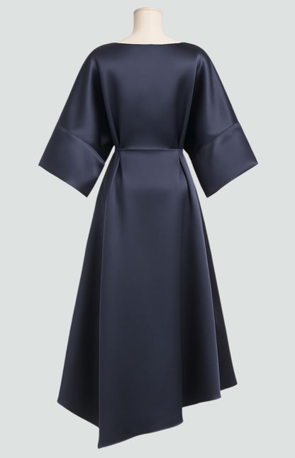 Women's Draped Brooch Maxi Dress – Cape Sleeve Gown for Formal Events 8