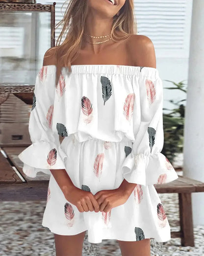 Trendy Boho mini dress with one-shoulder design and airy fit - Ysa